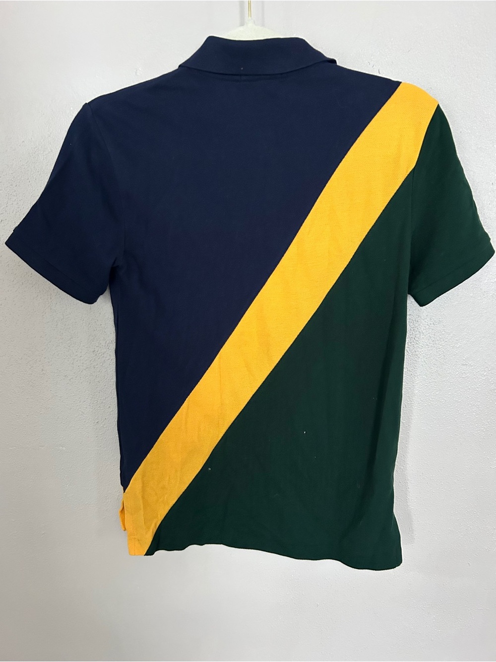 Polo by Ralph Lauren Navy, Green & Yellow Diagonal Stripe Polo - Picture 2 of 4
